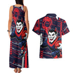 Melbourne Demons Couples Matching Tank Maxi Dress and Hawaiian Shirt Mascot Cartoon Football Illustration Style