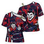 Melbourne Demons Cross Shoulder Shirt Mascot Cartoon Football Illustration Style