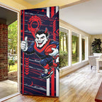 Melbourne Demons Door Cover Mascot Cartoon Football Illustration Style