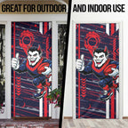Melbourne Demons Door Cover Mascot Cartoon Football Illustration Style