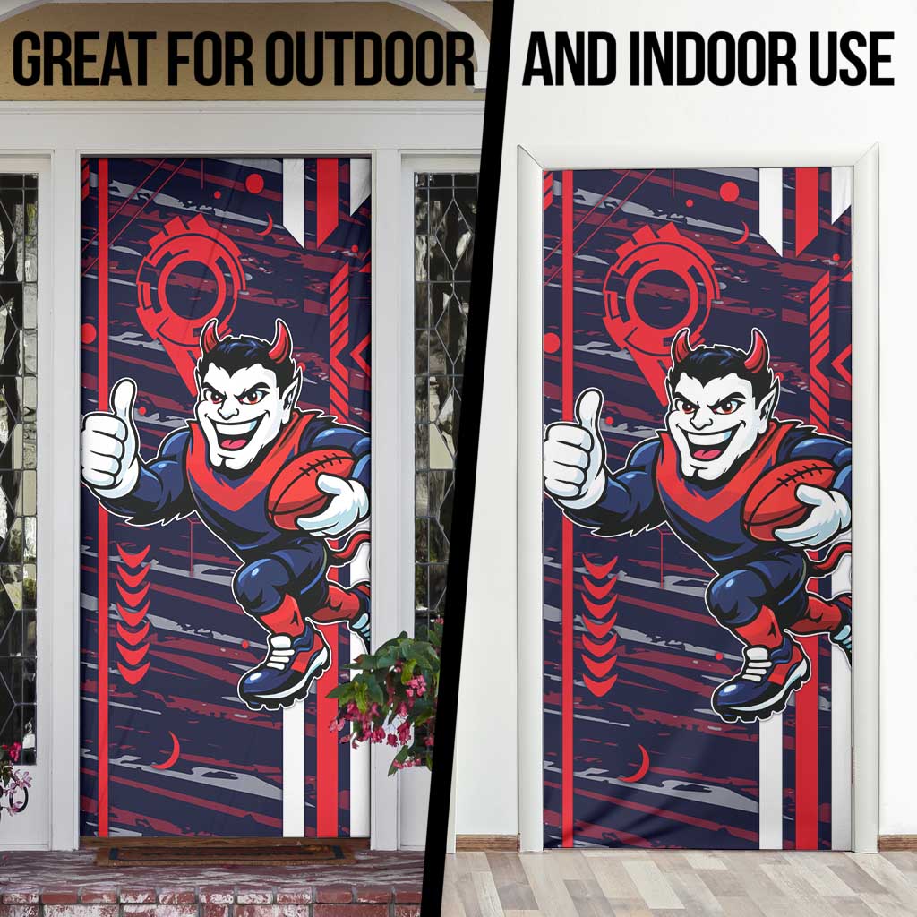 Melbourne Demons Door Cover Mascot Cartoon Football Illustration Style