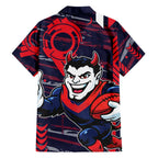Melbourne Demons Family Matching Mermaid Dress and Hawaiian Shirt Mascot Cartoon Football Illustration Style