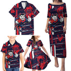 Melbourne Demons Family Matching Puletasi and Hawaiian Shirt Mascot Cartoon Football Illustration Style
