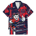 Melbourne Demons Family Matching Puletasi and Hawaiian Shirt Mascot Cartoon Football Illustration Style