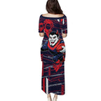 Melbourne Demons Family Matching Puletasi and Hawaiian Shirt Mascot Cartoon Football Illustration Style