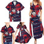 Melbourne Demons Family Matching Summer Maxi Dress and Hawaiian Shirt Mascot Cartoon Football Illustration Style