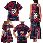 Melbourne Demons Family Matching Tank Maxi Dress and Hawaiian Shirt Mascot Cartoon Football Illustration Style