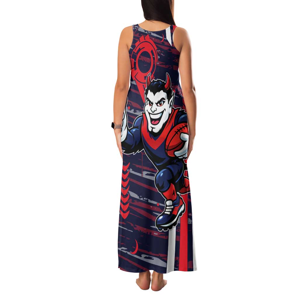 Melbourne Demons Family Matching Tank Maxi Dress and Hawaiian Shirt Mascot Cartoon Football Illustration Style