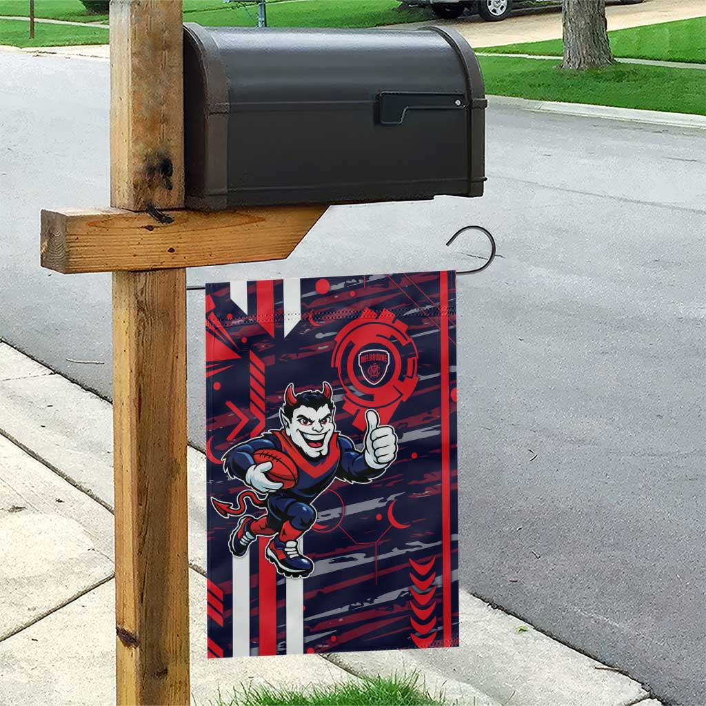 Melbourne Demons Garden Flag Mascot Cartoon Football Illustration Style