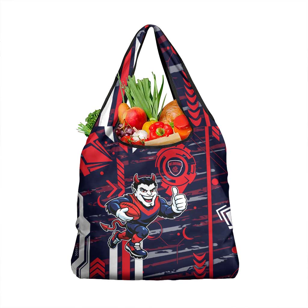 Melbourne Demons Grocery Bag Mascot Cartoon Football Illustration Style