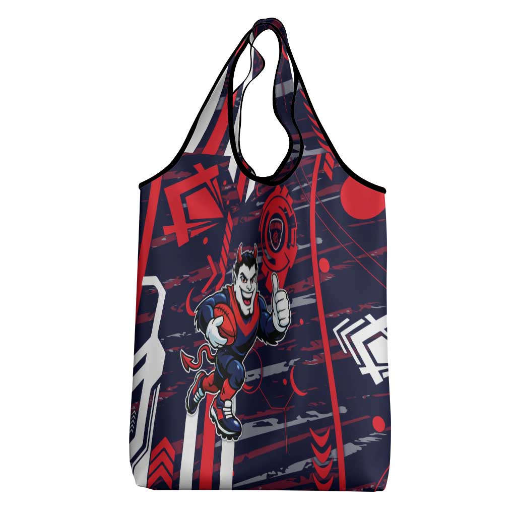 Melbourne Demons Grocery Bag Mascot Cartoon Football Illustration Style