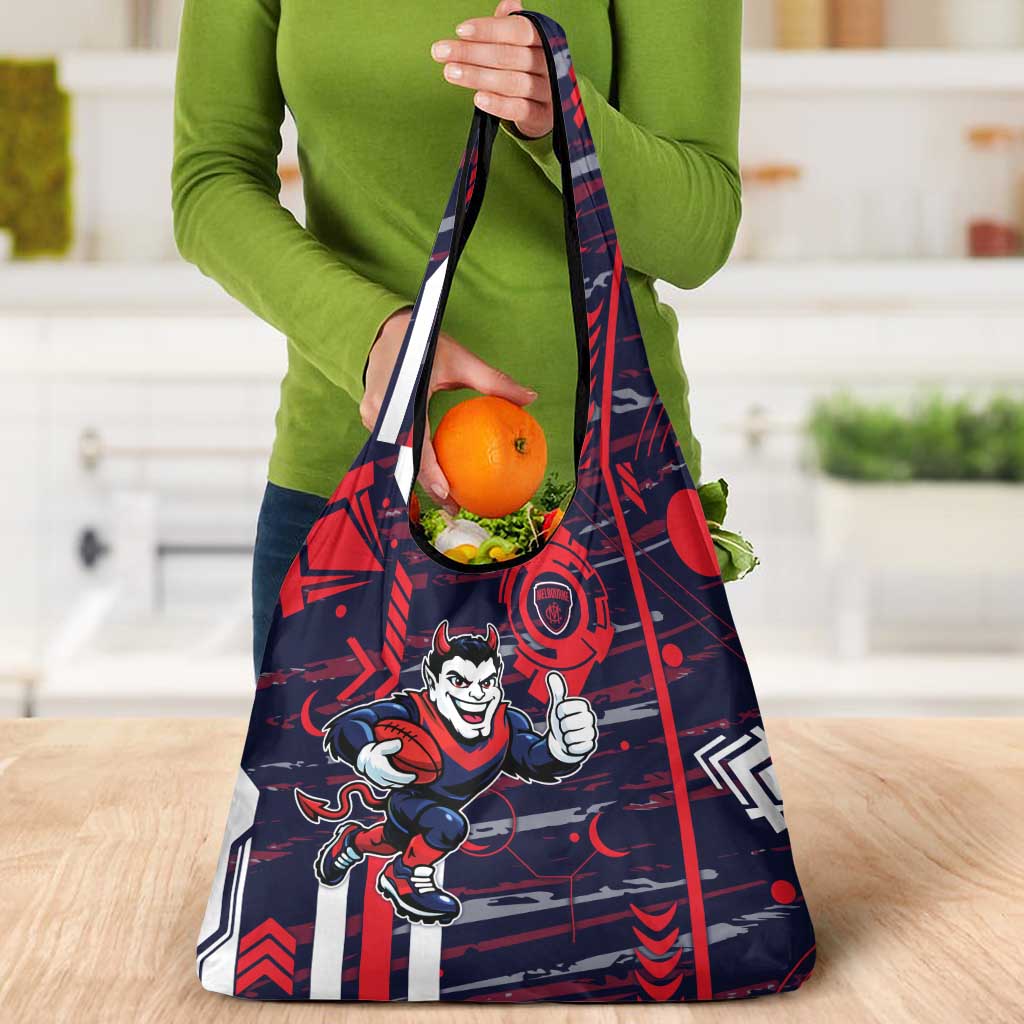 Melbourne Demons Grocery Bag Mascot Cartoon Football Illustration Style