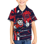 Melbourne Demons Hawaiian Shirt Mascot Cartoon Football Illustration Style