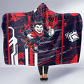 Melbourne Demons Hooded Blanket Mascot Cartoon Football Illustration Style