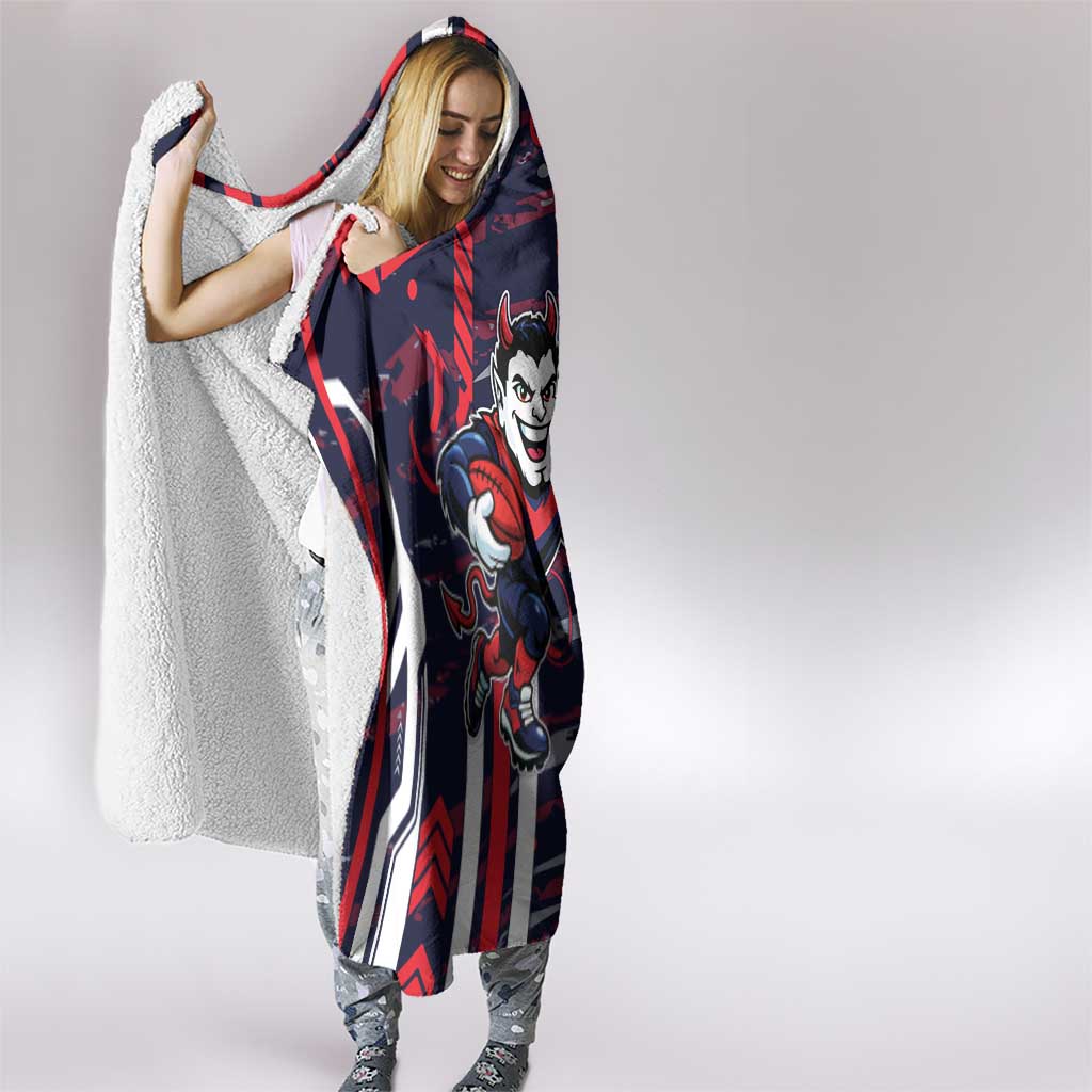 Melbourne Demons Hooded Blanket Mascot Cartoon Football Illustration Style