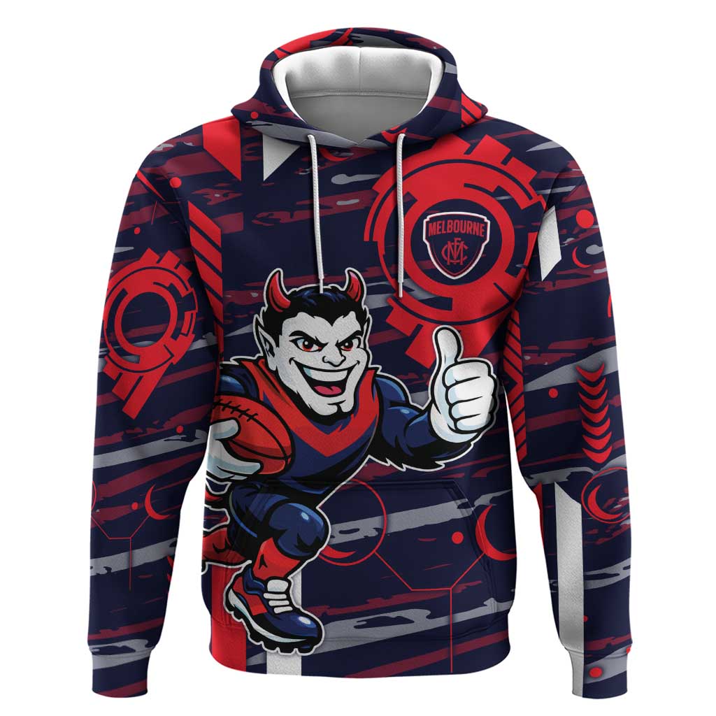 Melbourne Demons Hoodie Mascot Cartoon Football Illustration Style