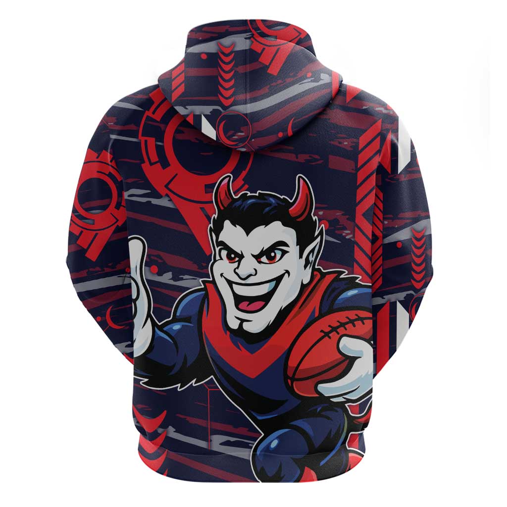 Melbourne Demons Hoodie Mascot Cartoon Football Illustration Style