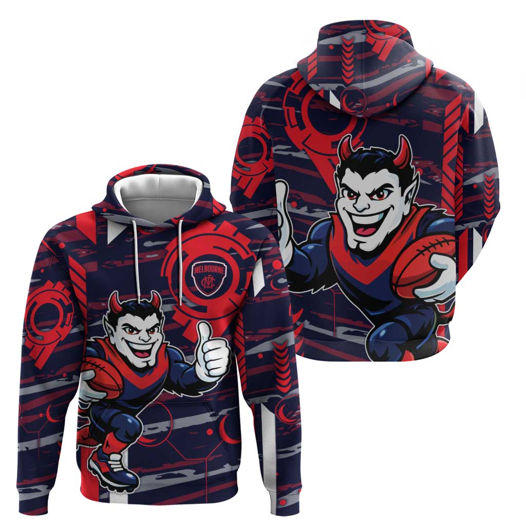 Melbourne Demons Hoodie Mascot Cartoon Football Illustration Style