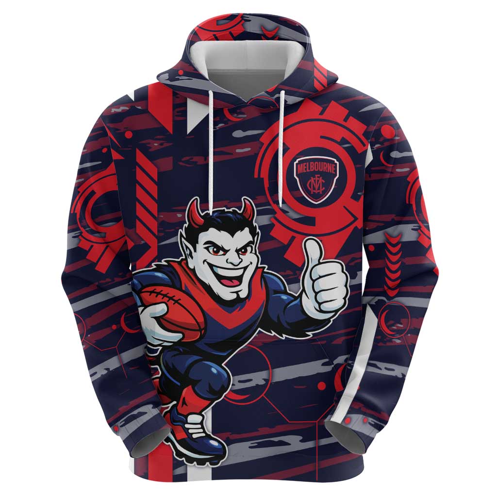 Melbourne Demons Hoodie Mascot Cartoon Football Illustration Style