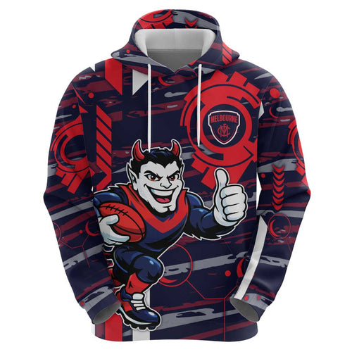 Melbourne Demons Hoodie Mascot Cartoon Football Illustration Style