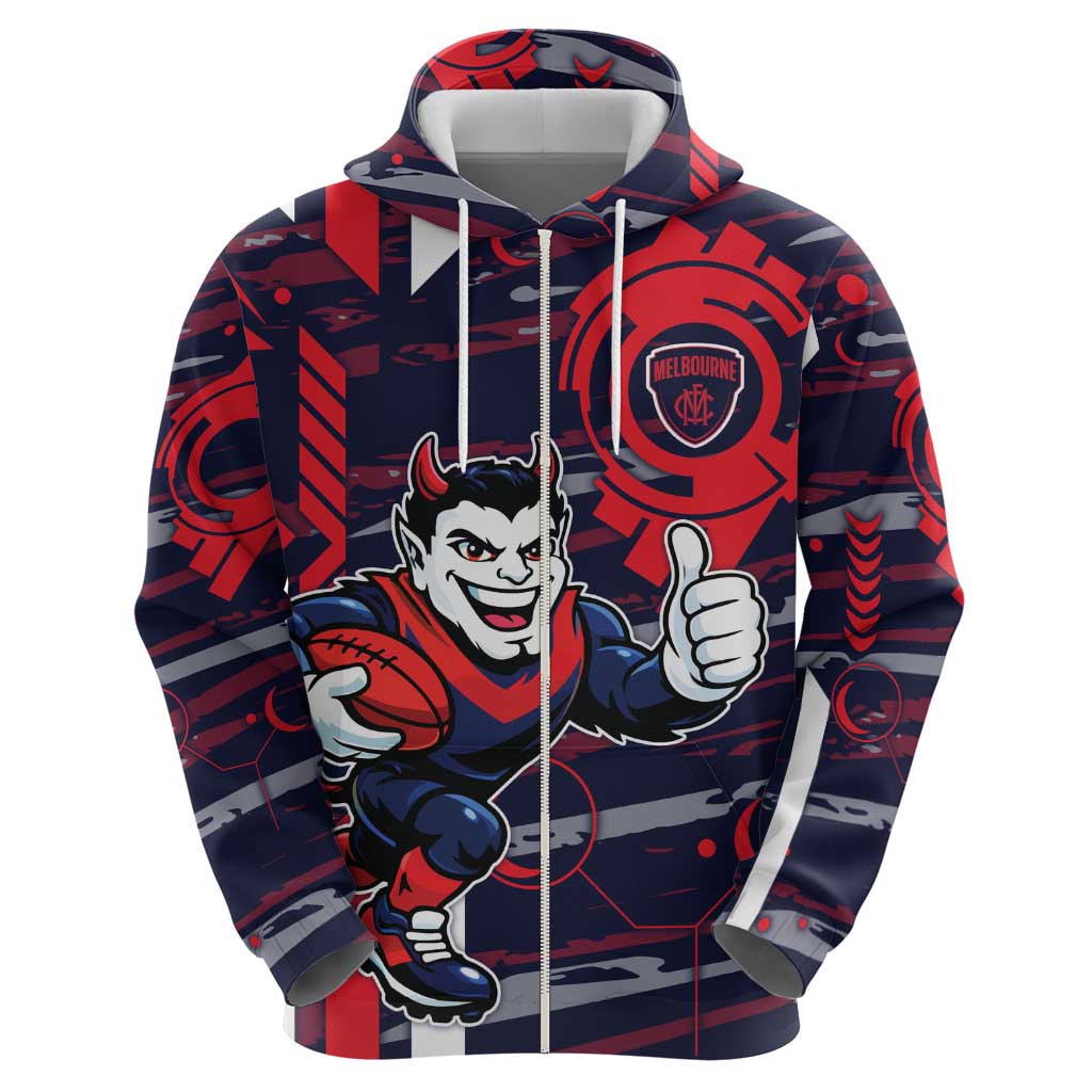 Melbourne Demons Hoodie Mascot Cartoon Football Illustration Style