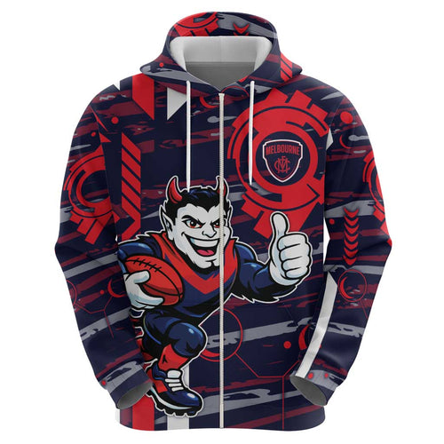 Melbourne Demons Hoodie Mascot Cartoon Football Illustration Style
