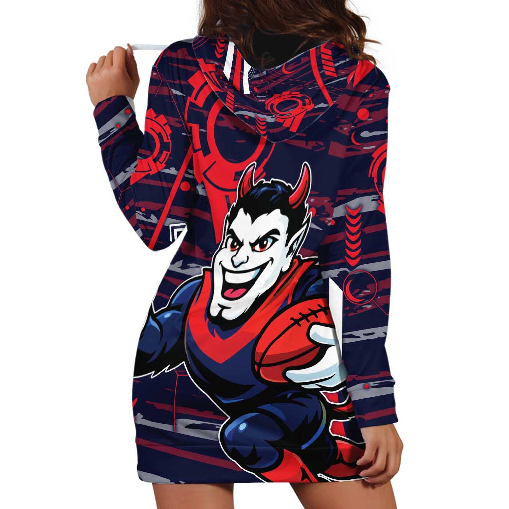 Melbourne Demons Hoodie Dress Mascot Cartoon Football Illustration Style