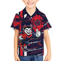 Melbourne Demons Kid Hawaiian Shirt Mascot Cartoon Football Illustration Style