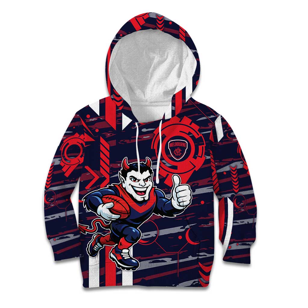 Melbourne Demons Kid Hoodie Mascot Cartoon Football Illustration Style