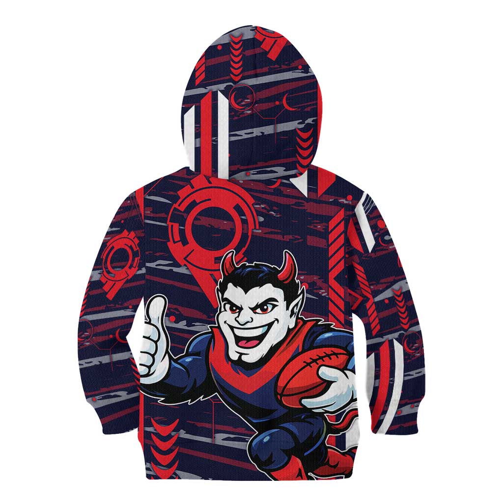 Melbourne Demons Kid Hoodie Mascot Cartoon Football Illustration Style