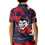 Melbourne Demons Kid Polo Shirt Mascot Cartoon Football Illustration Style