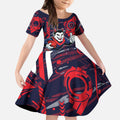 Melbourne Demons Kid Short Sleeve Dress Mascot Cartoon Football Illustration Style