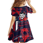 Melbourne Demons Kid Short Sleeve Dress Mascot Cartoon Football Illustration Style