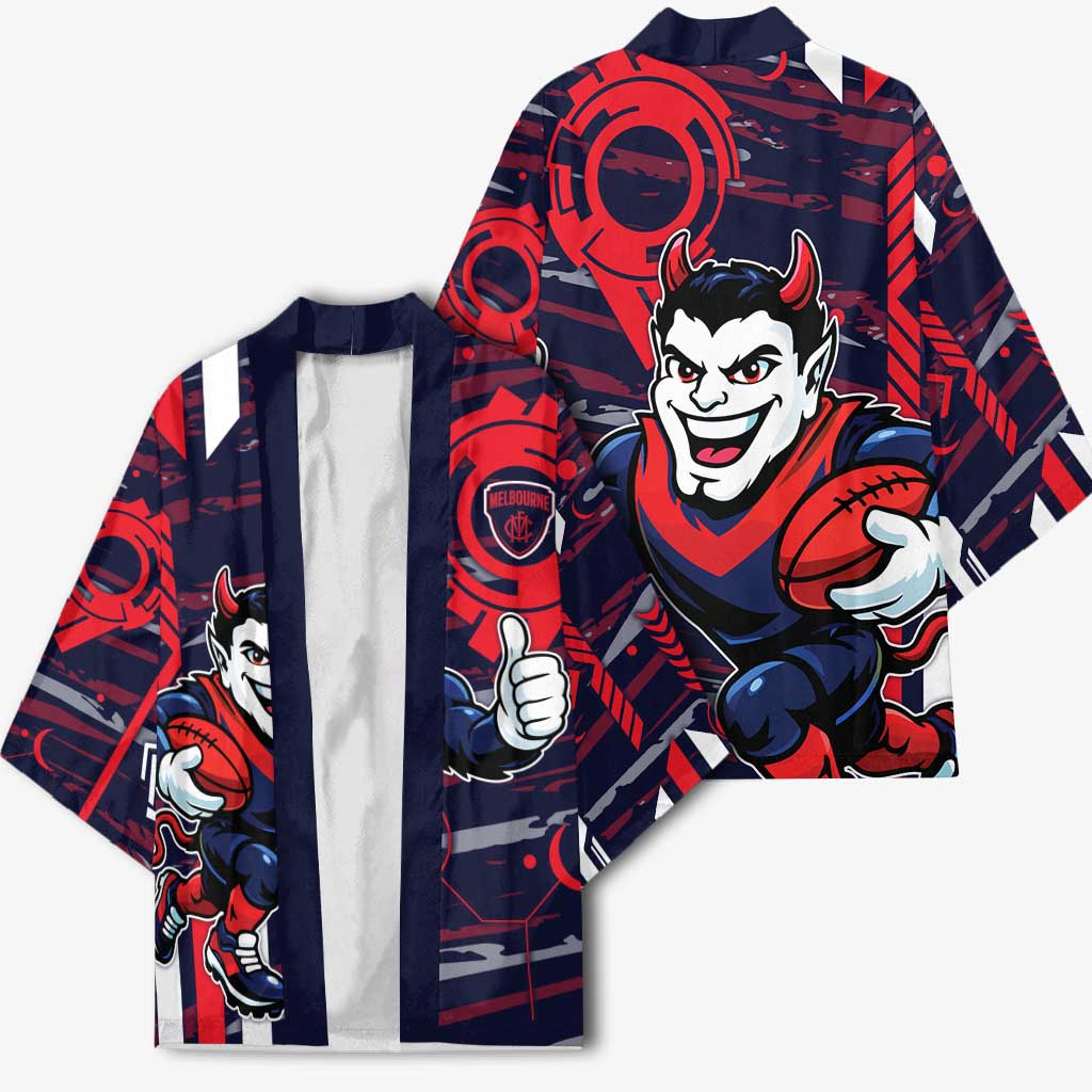 Melbourne Demons Kimono Mascot Cartoon Football Illustration Style