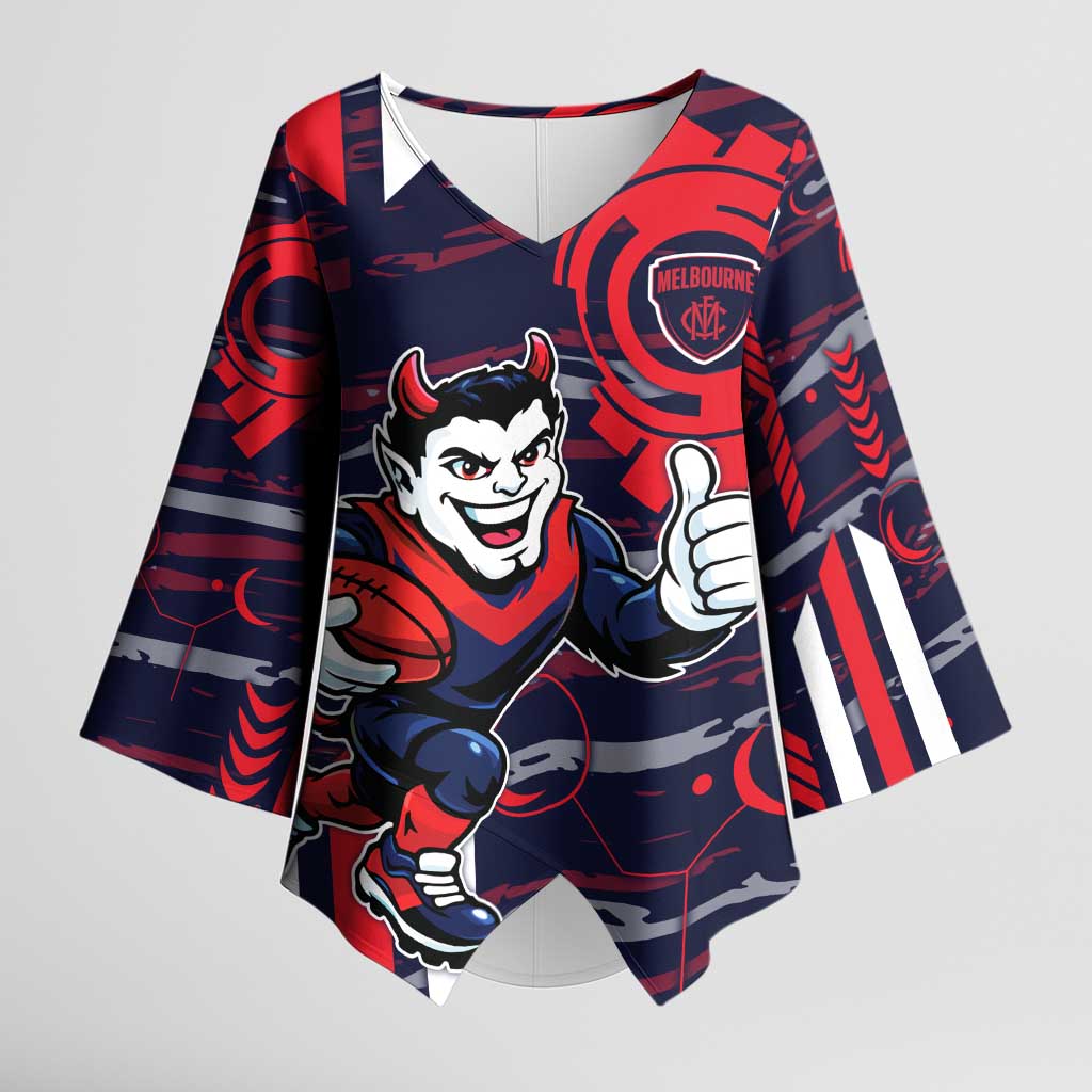 Melbourne Demons Kimono Sleeve Blouse Mascot Cartoon Football Illustration Style