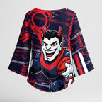 Melbourne Demons Kimono Sleeve Blouse Mascot Cartoon Football Illustration Style