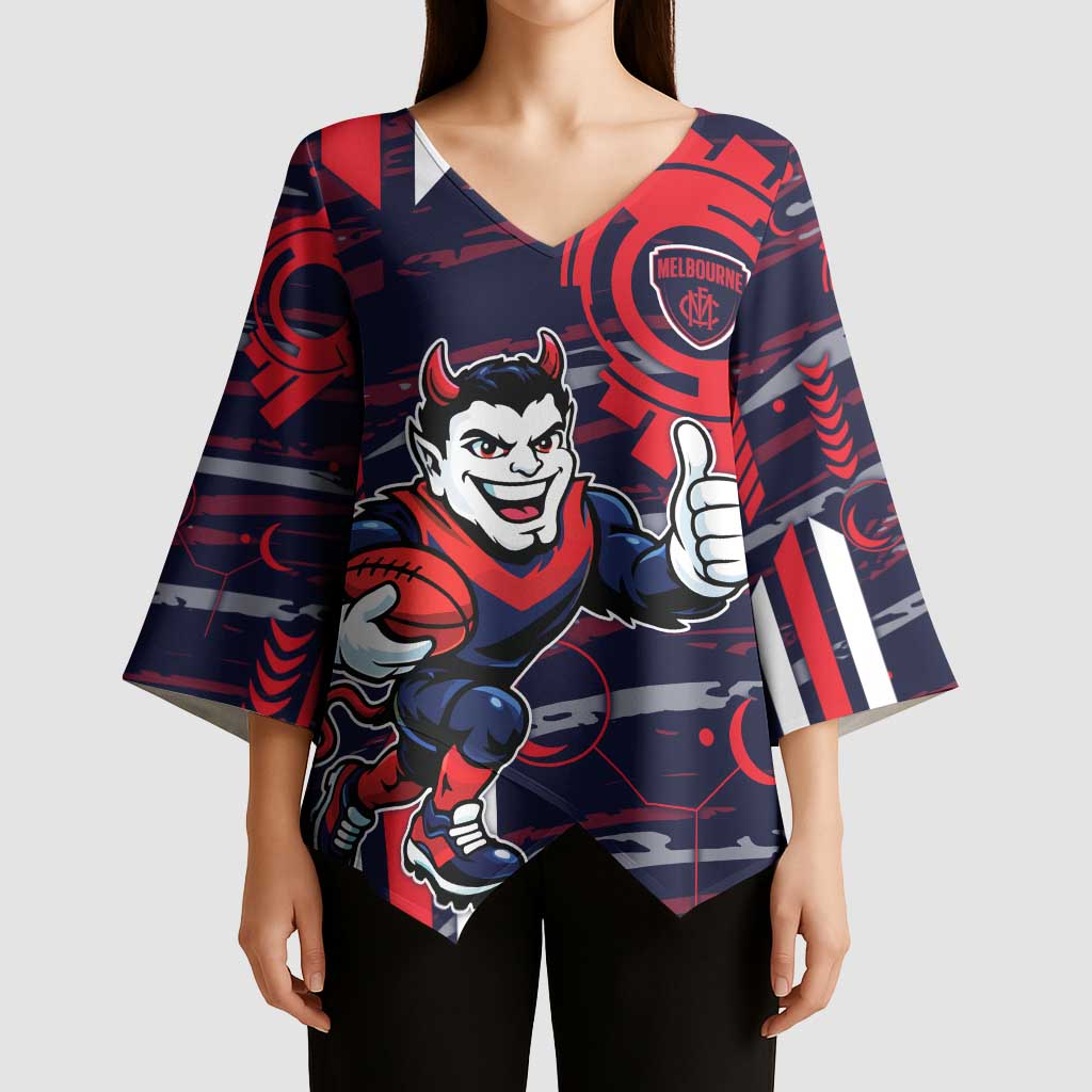 Melbourne Demons Kimono Sleeve Blouse Mascot Cartoon Football Illustration Style