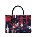 Melbourne Demons Leather Bag Mascot Cartoon Football Illustration Style