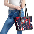 Melbourne Demons Leather Tote Bag Mascot Cartoon Football Illustration Style