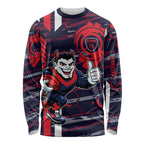 Melbourne Demons Long Sleeve Shirt Mascot Cartoon Football Illustration Style