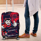 Melbourne Demons Luggage Cover Mascot Cartoon Football Illustration Style