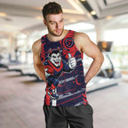 Melbourne Demons Men Tank Top Mascot Cartoon Football Illustration Style