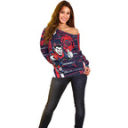 Melbourne Demons Off Shoulder Sweater Mascot Cartoon Football Illustration Style