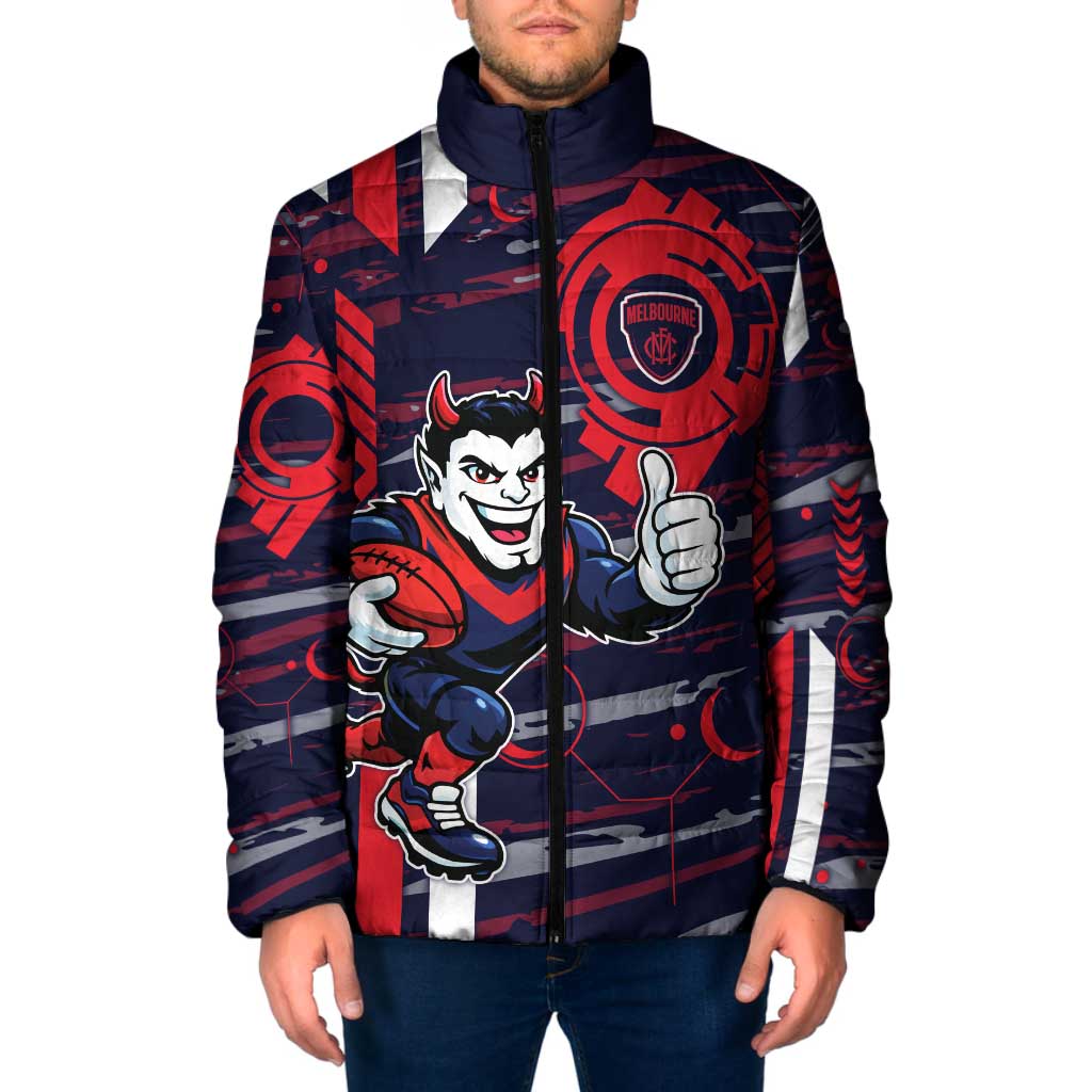 Melbourne Demons Padded Jacket Mascot Cartoon Football Illustration Style