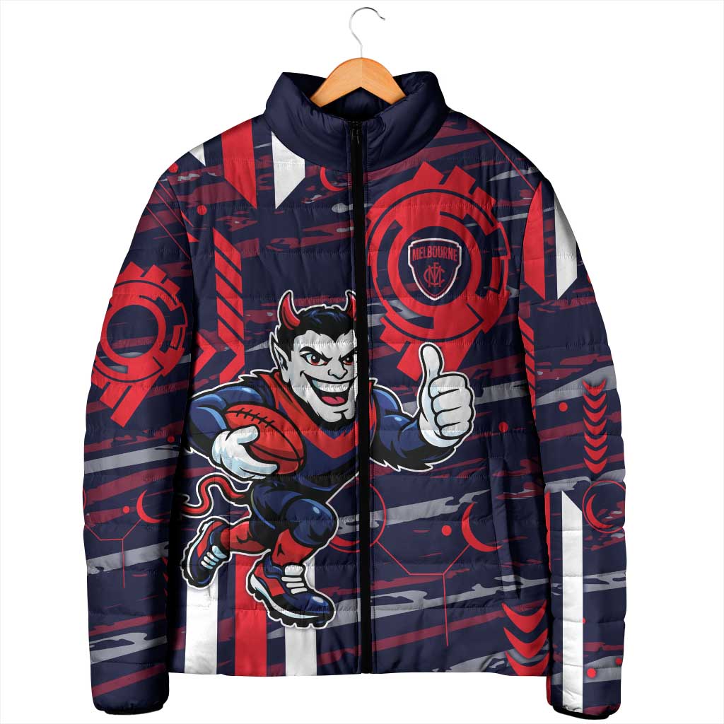 Melbourne Demons Padded Jacket Mascot Cartoon Football Illustration Style