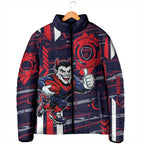Melbourne Demons Padded Jacket Mascot Cartoon Football Illustration Style