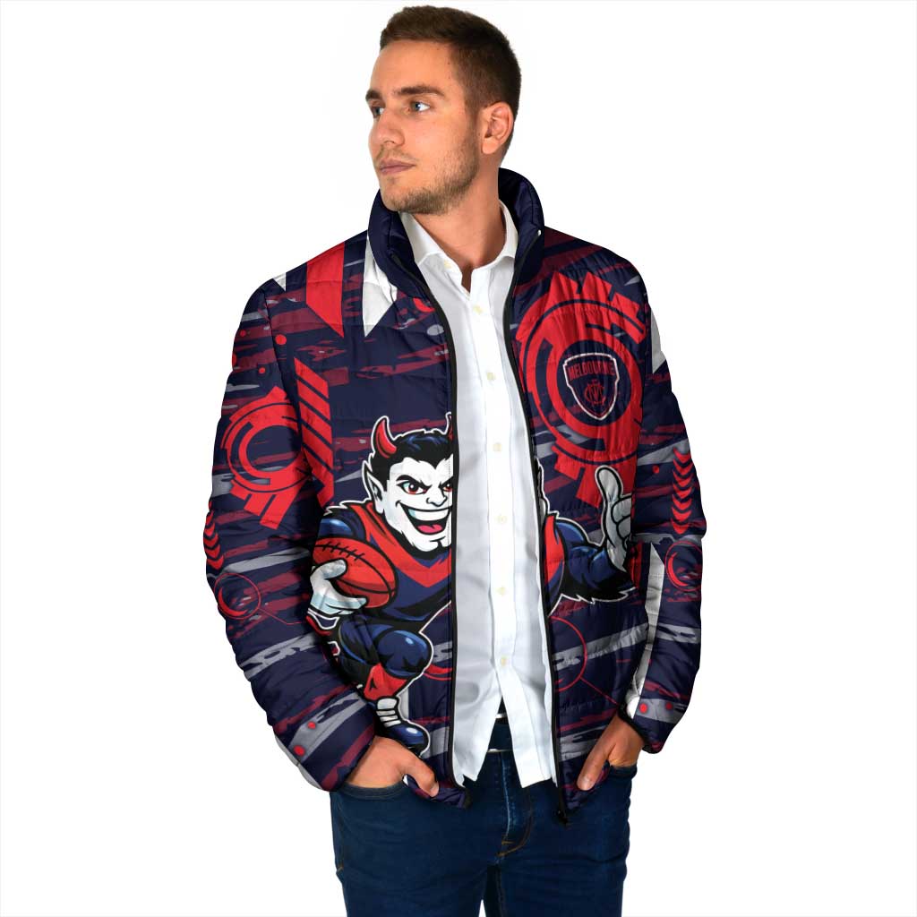 Melbourne Demons Padded Jacket Mascot Cartoon Football Illustration Style