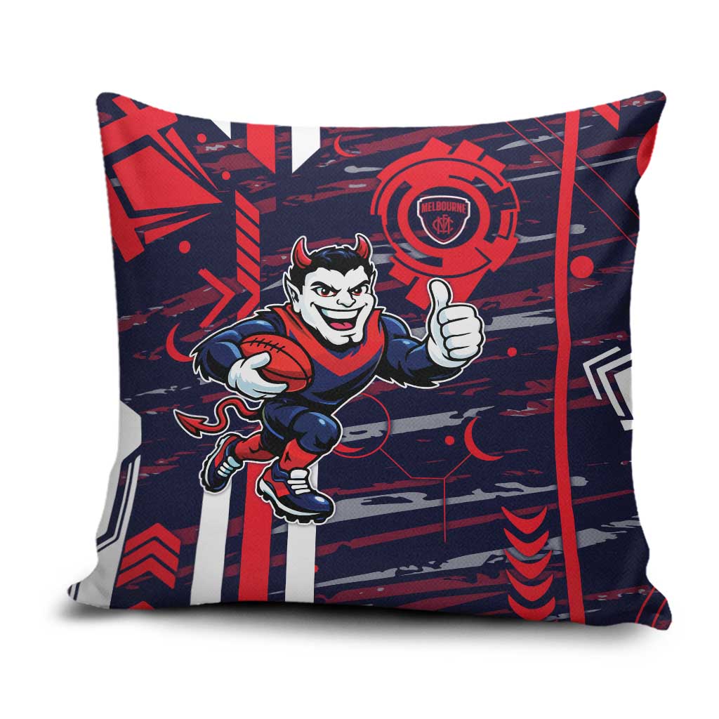 Melbourne Demons Pillow Cover Mascot Cartoon Football Illustration Style