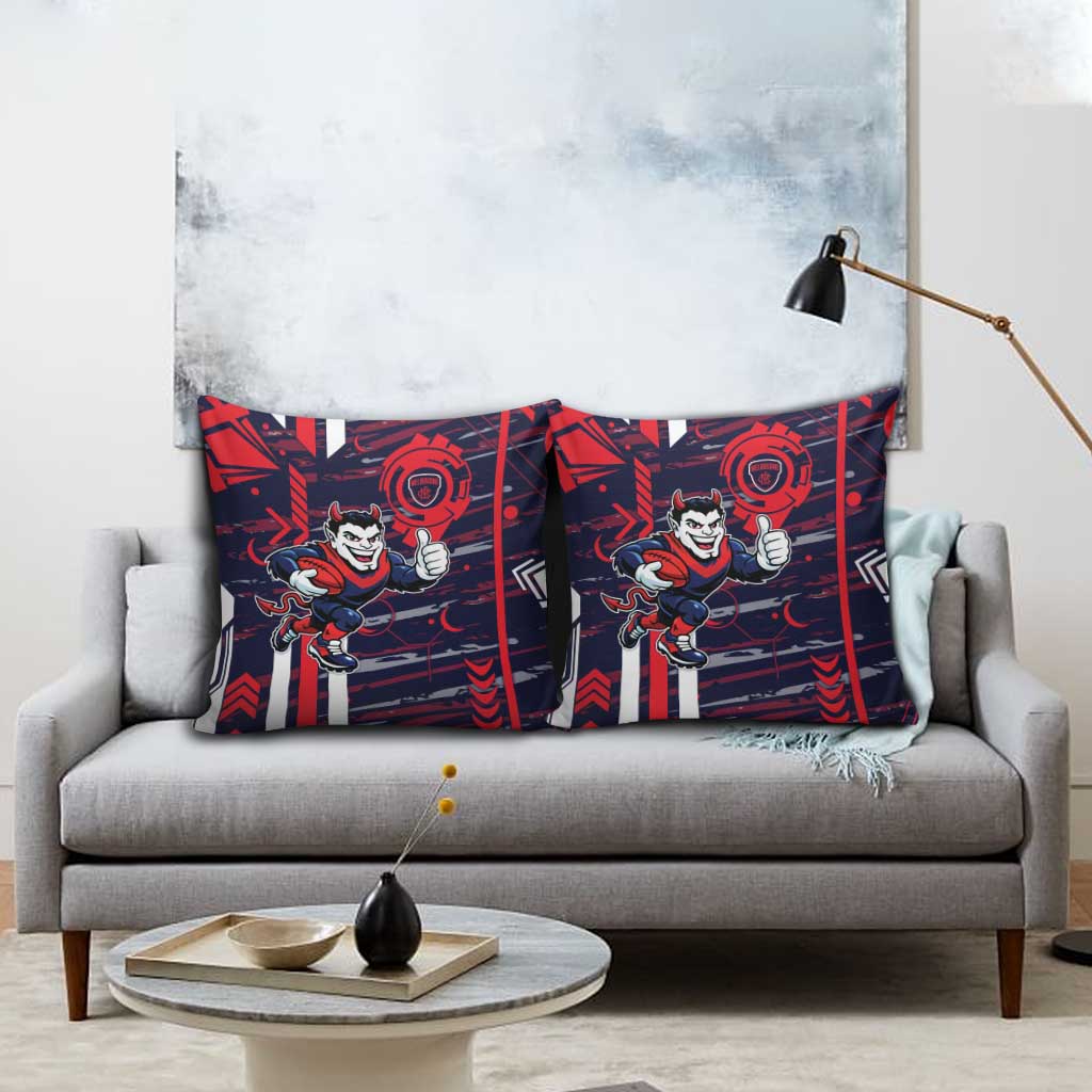 Melbourne Demons Pillow Cover Mascot Cartoon Football Illustration Style