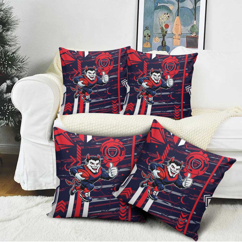 Melbourne Demons Pillow Cover Mascot Cartoon Football Illustration Style